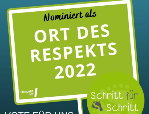 SCHRITT FÜR SCHRITT ist als “Ort des Respekts” 2022 nominiert!