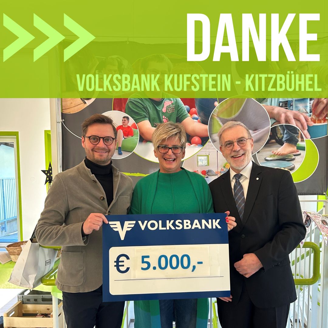 Volksbank Kufstein Kitzbuehel Schritt fuer Schritt2024 Weihnachtsspende der Volksbank